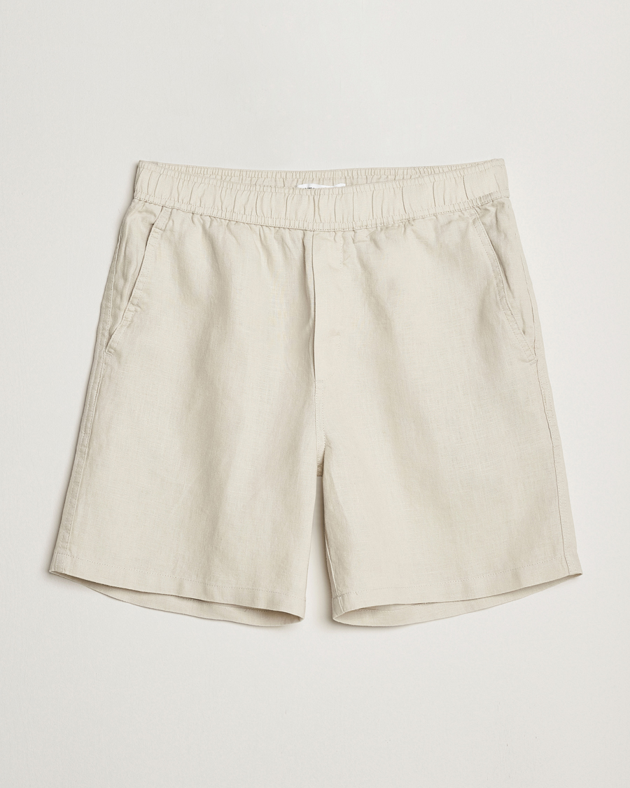 Uomini | Pantaloncini | Samsøe Samsøe | Jabari Linen Drawstring Shorts Moonstruck