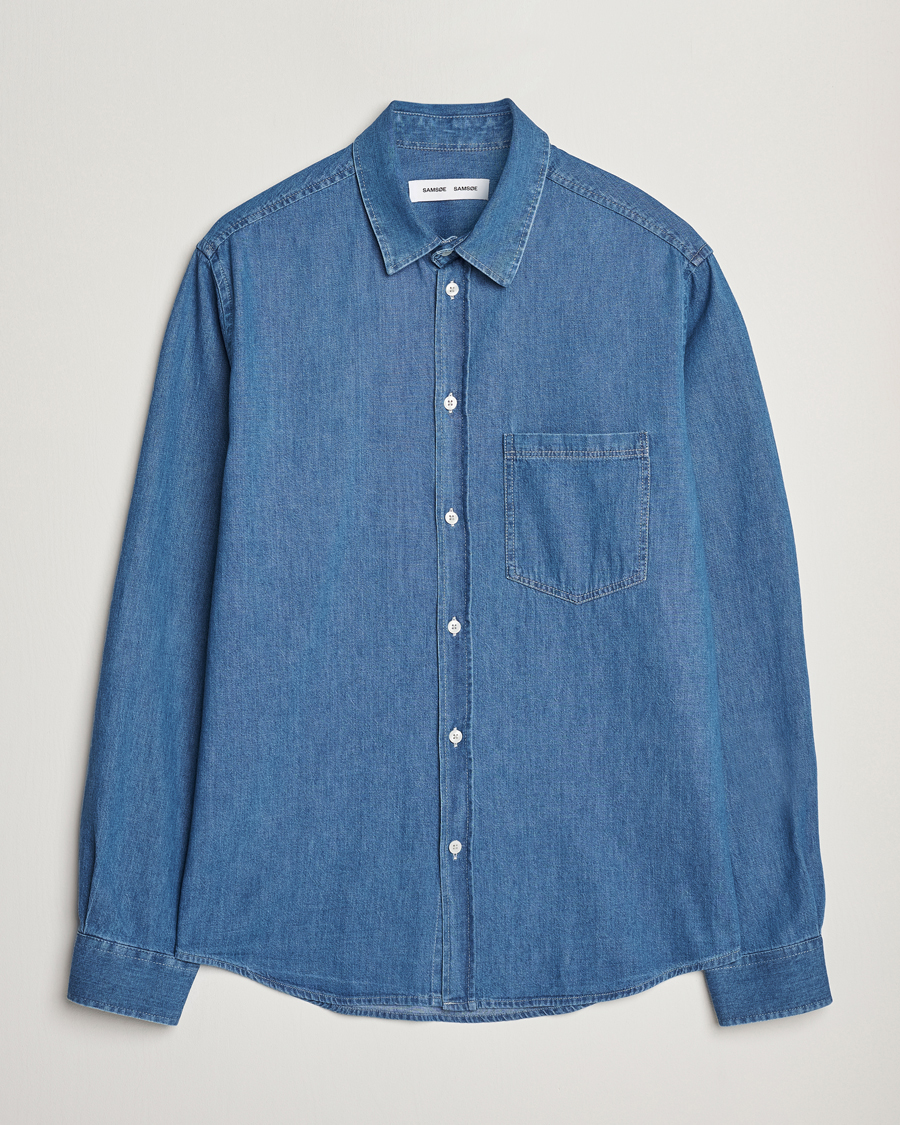 Uomini | Camicie | Samsøe Samsøe | Ryan Chambray Shirt Light Blue