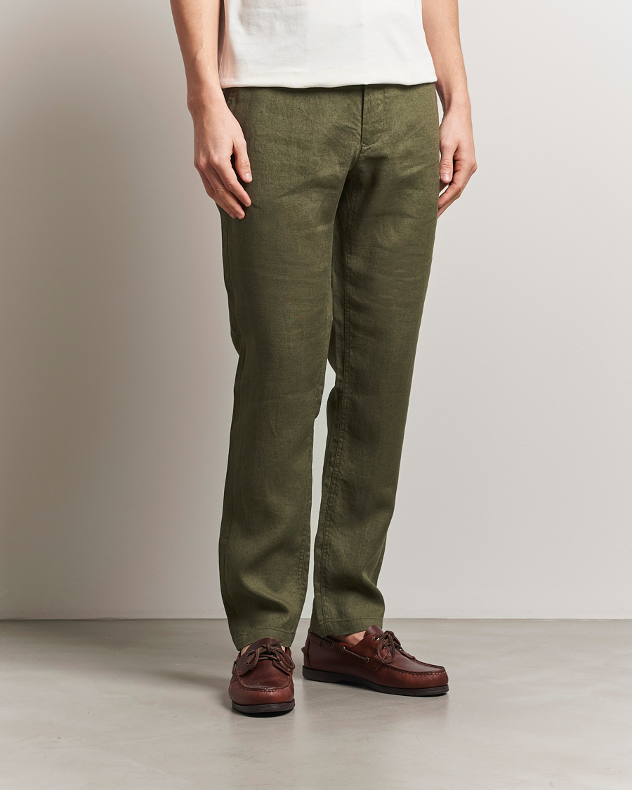Uomini | Pantaloni | Gant | Relaxed Linen Drawstring Pants Juniper Green
