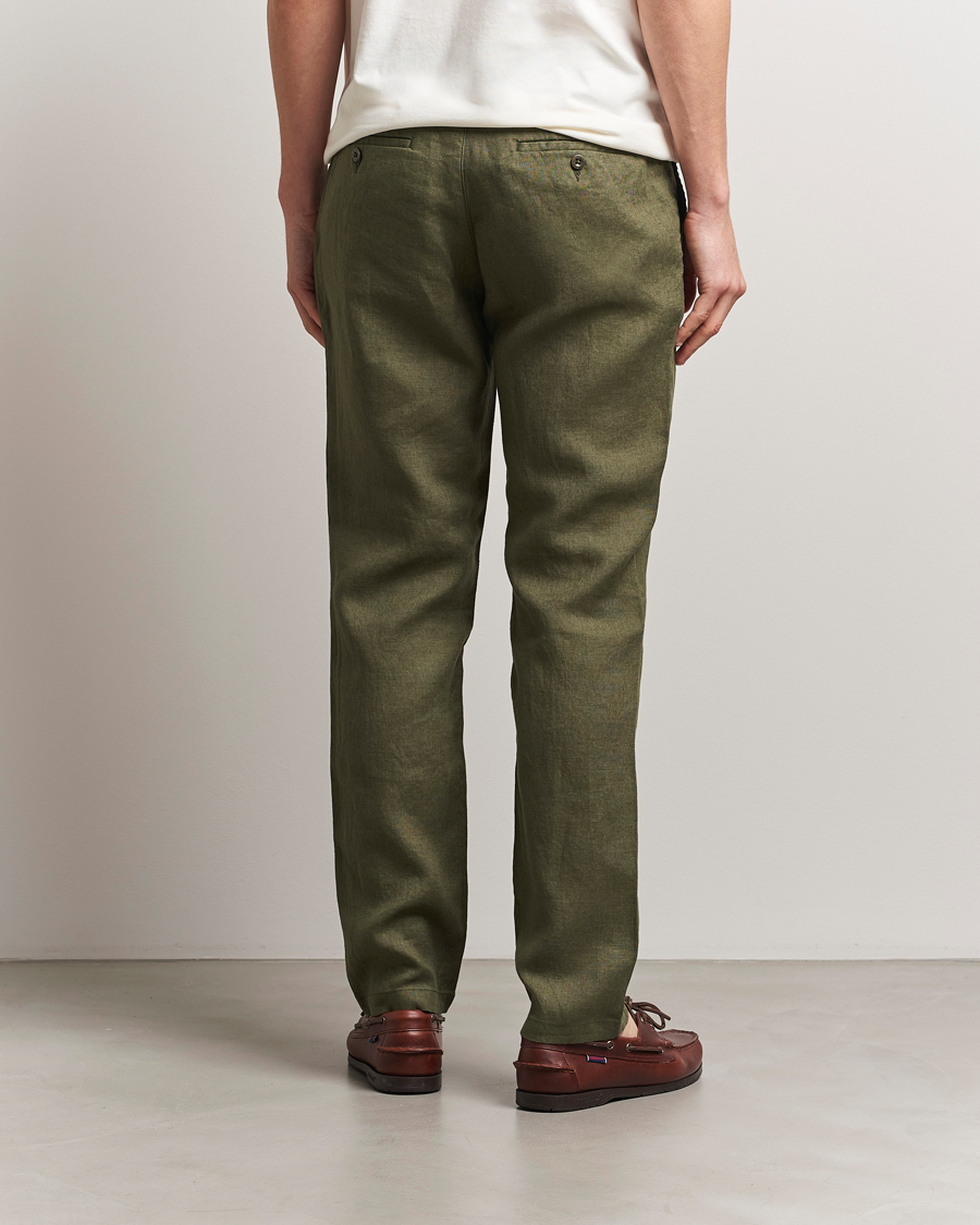 Uomini | Pantaloni | Gant | Relaxed Linen Drawstring Pants Juniper Green