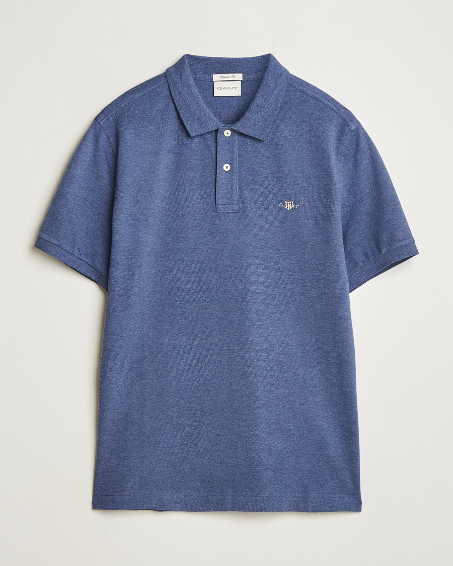 Uomini | Polo | Gant | The Original Polo Dark Jeans Melange