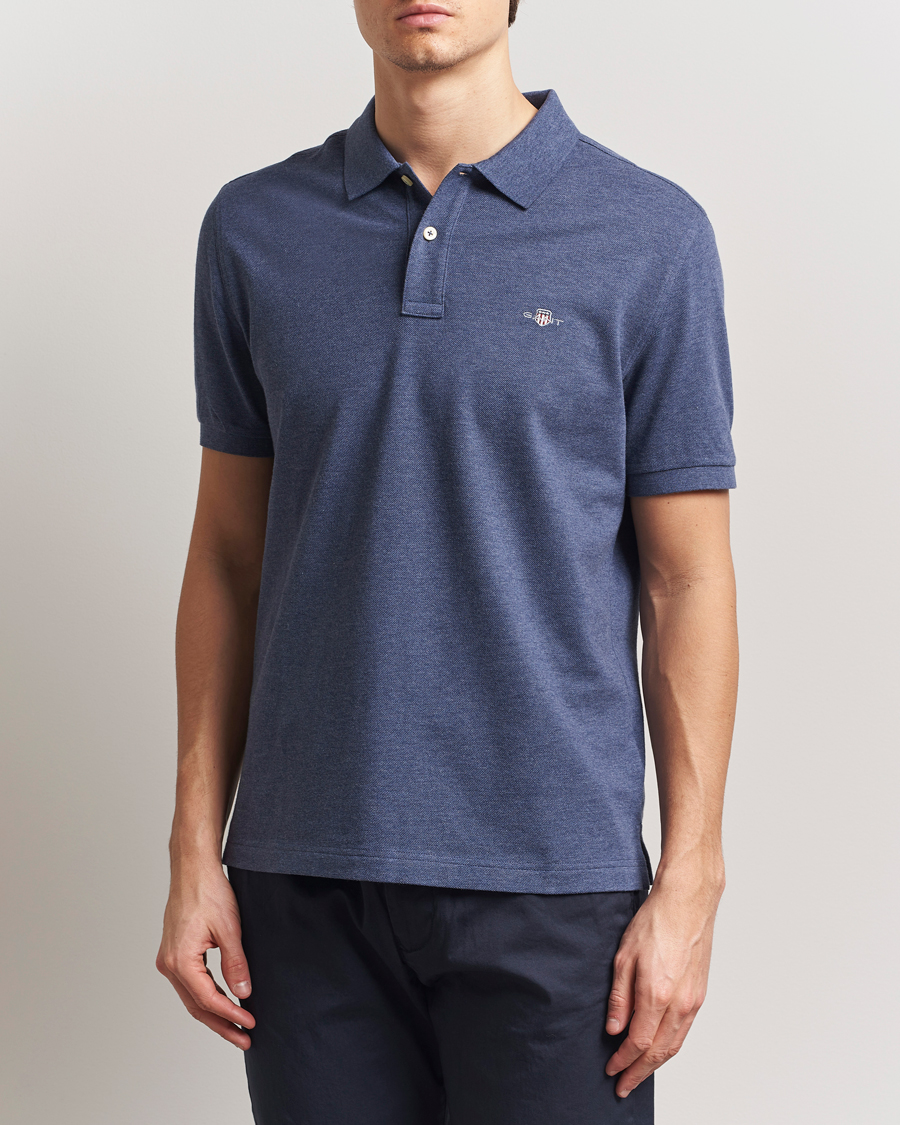 Uomini | Polo | Gant | The Original Polo Dark Jeans Melange
