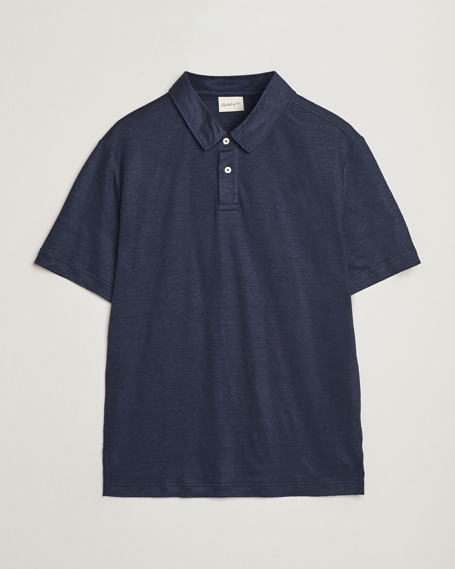 Uomini | Polo | Gant | Linen Polo Evening Blue