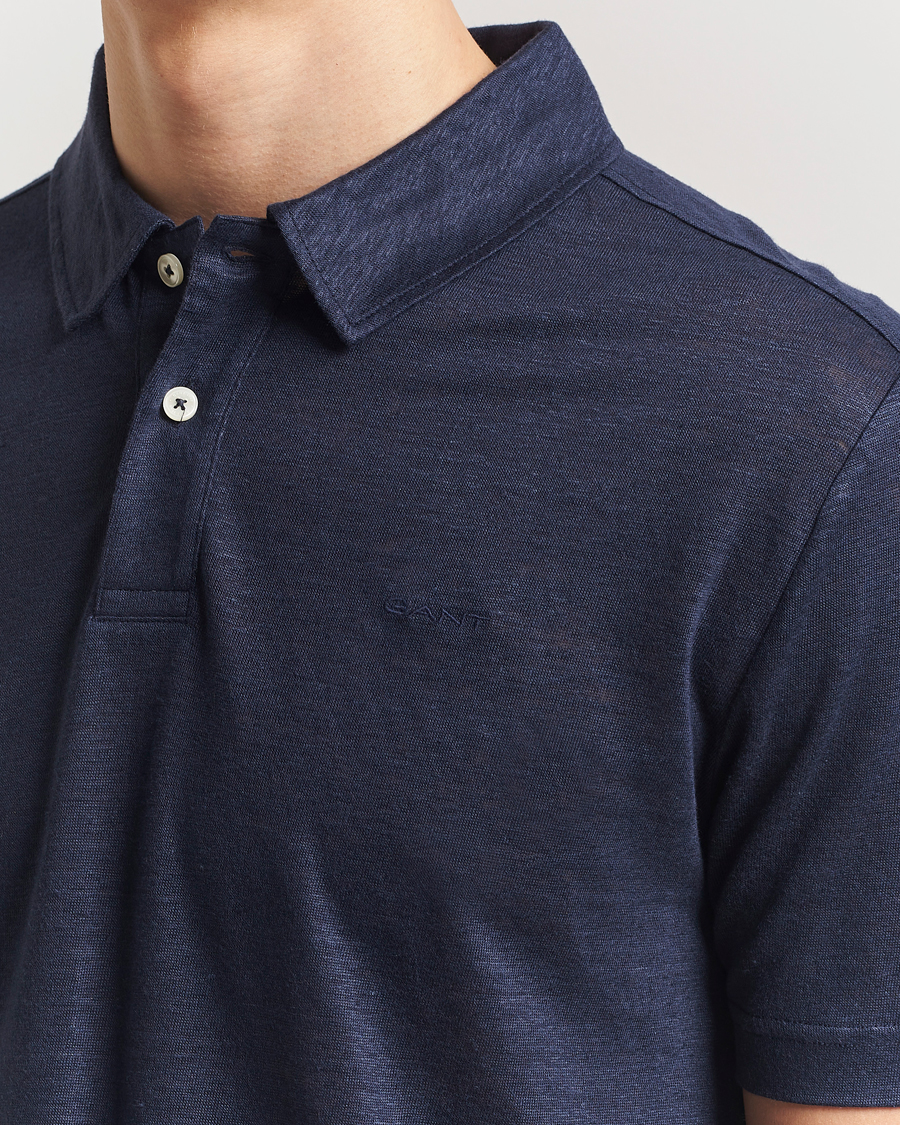 Uomini | Polo | Gant | Linen Polo Evening Blue