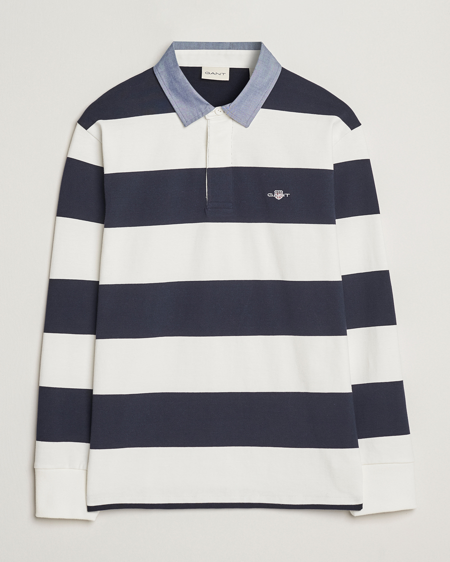 Uomini | Maglieria | Gant | Chambray Barstriped Rugger Eggshell