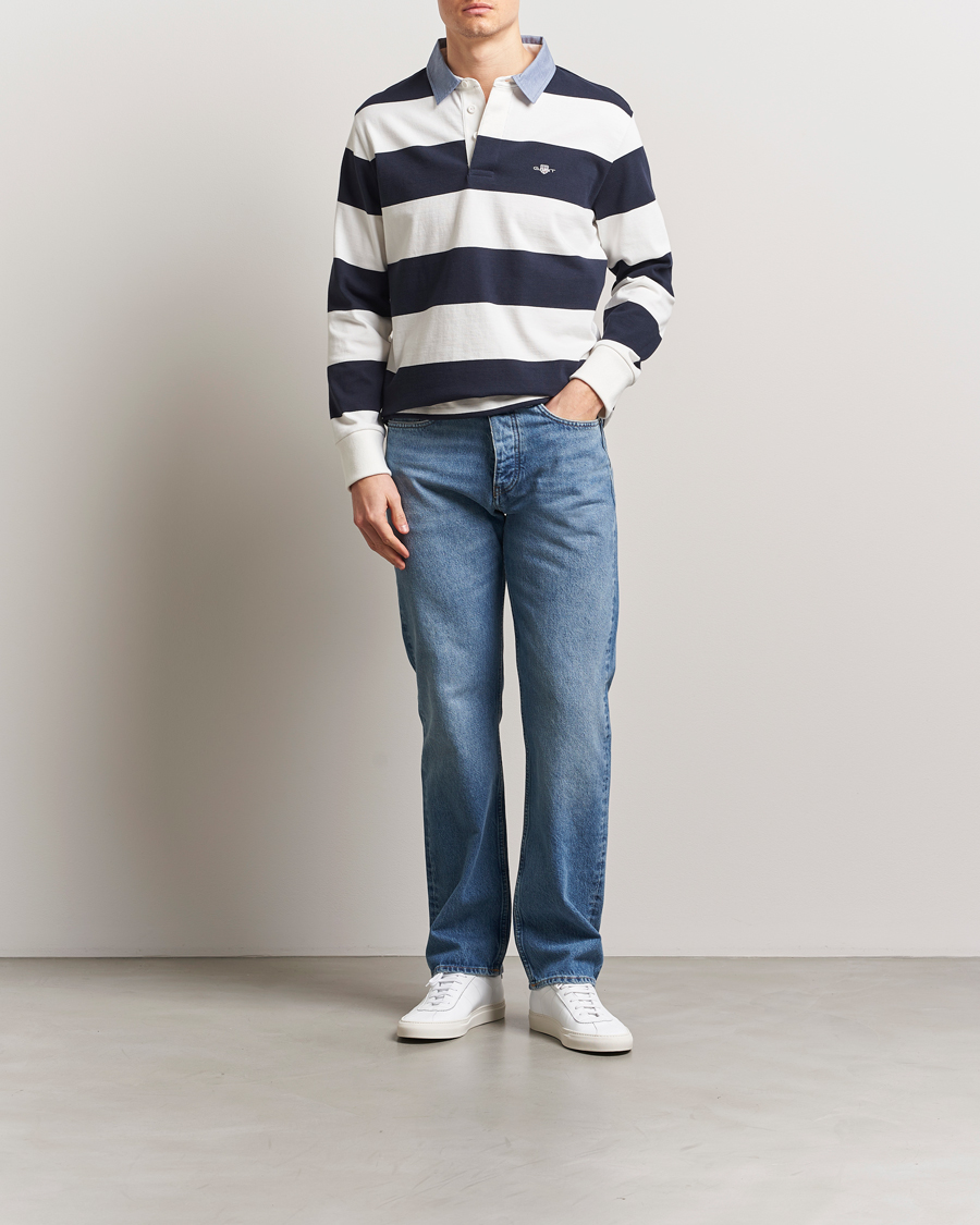 Uomini | Maglieria | Gant | Chambray Barstriped Rugger Eggshell
