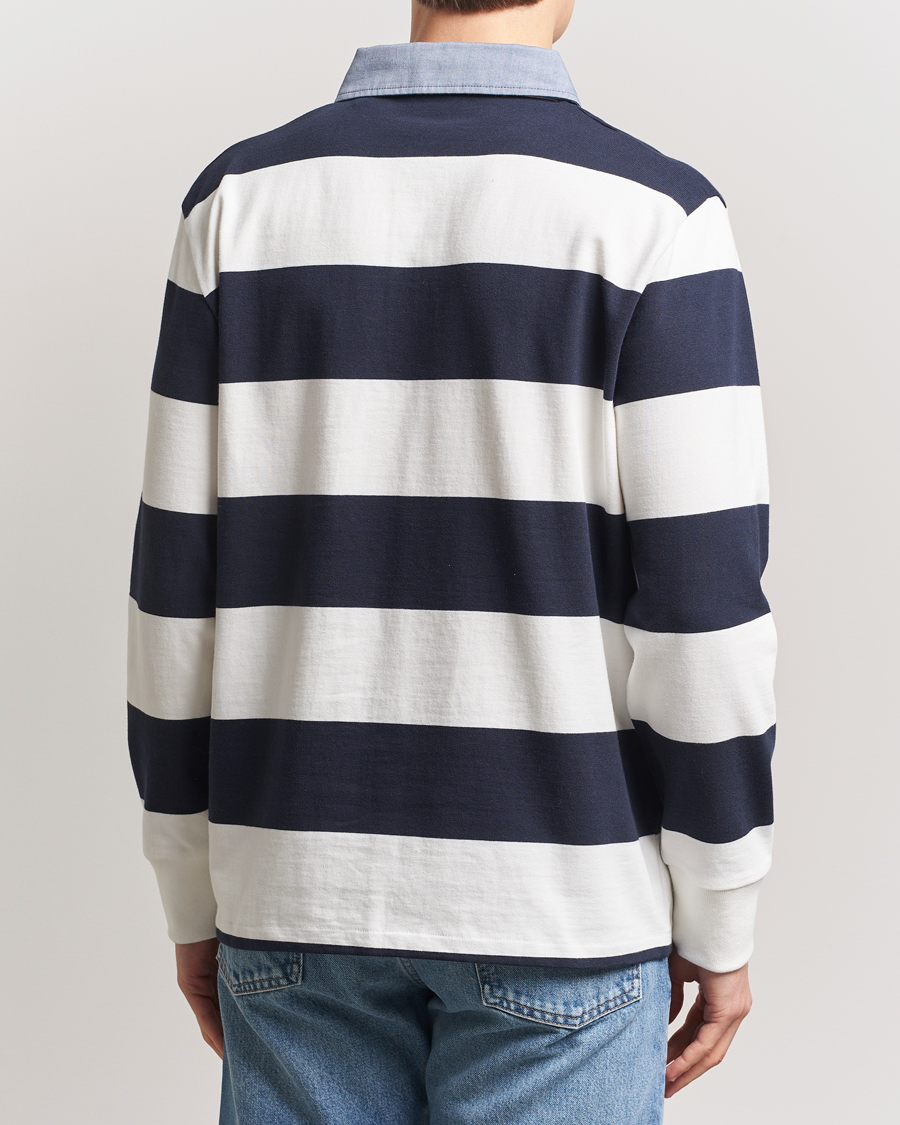 Uomini | Maglieria | Gant | Chambray Barstriped Rugger Eggshell