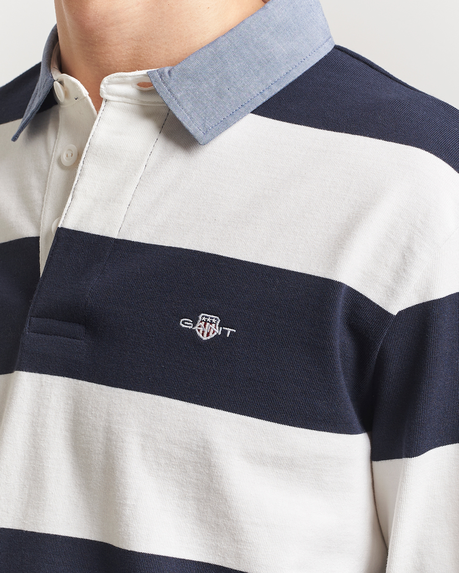 Uomini | Maglieria | Gant | Chambray Barstriped Rugger Eggshell