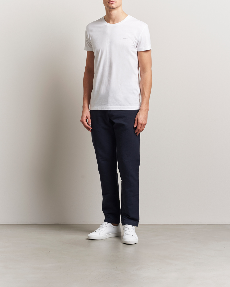 Uomini | T-shirt | Gant | 2-Pack Crew Neck T-Shirt Navy/White
