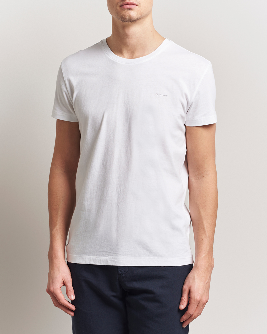 Uomini | T-shirt | Gant | 2-Pack Crew Neck T-Shirt Navy/White