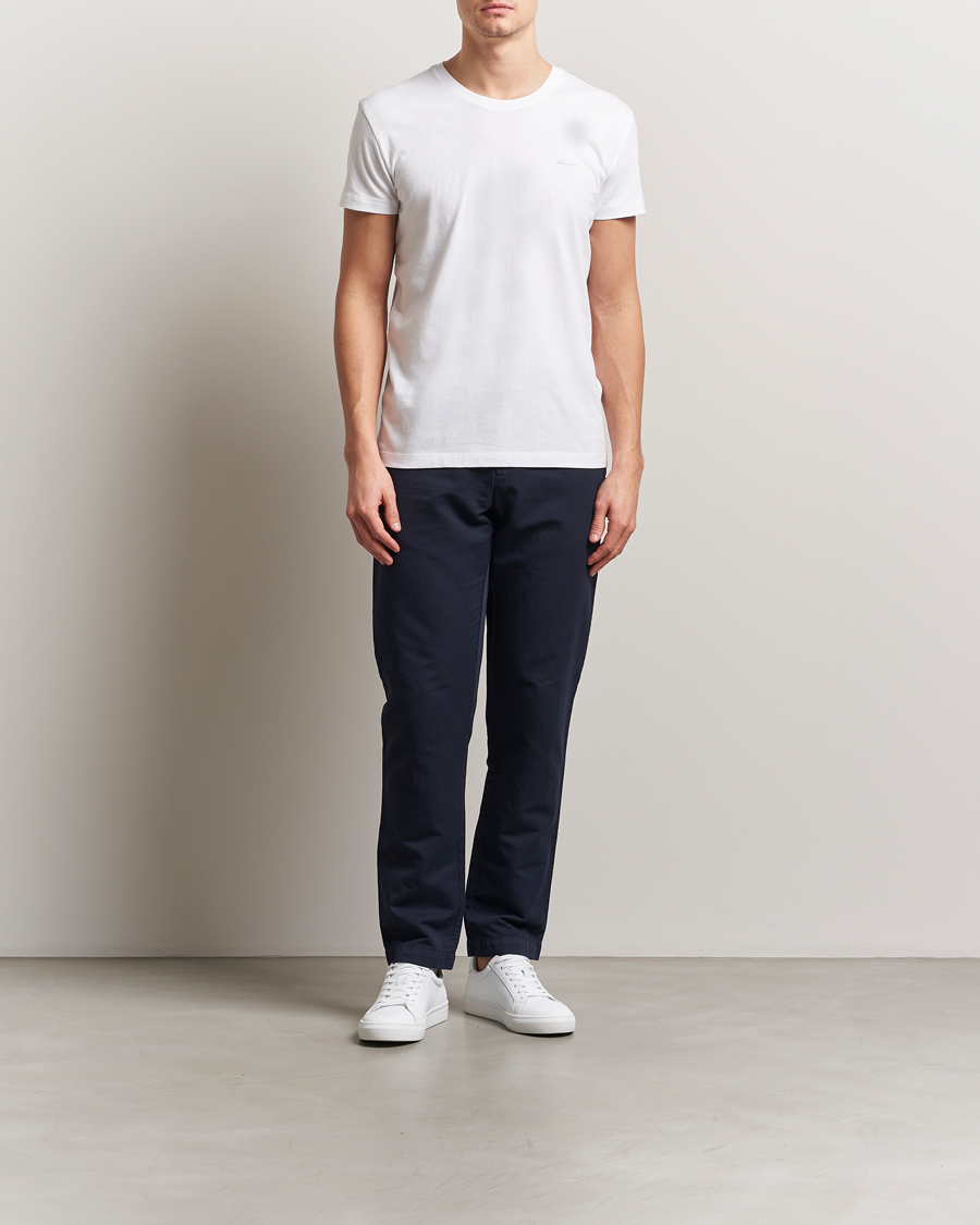 Uomini | T-shirt | Gant | 2-Pack Crew Neck T-Shirt Black/White