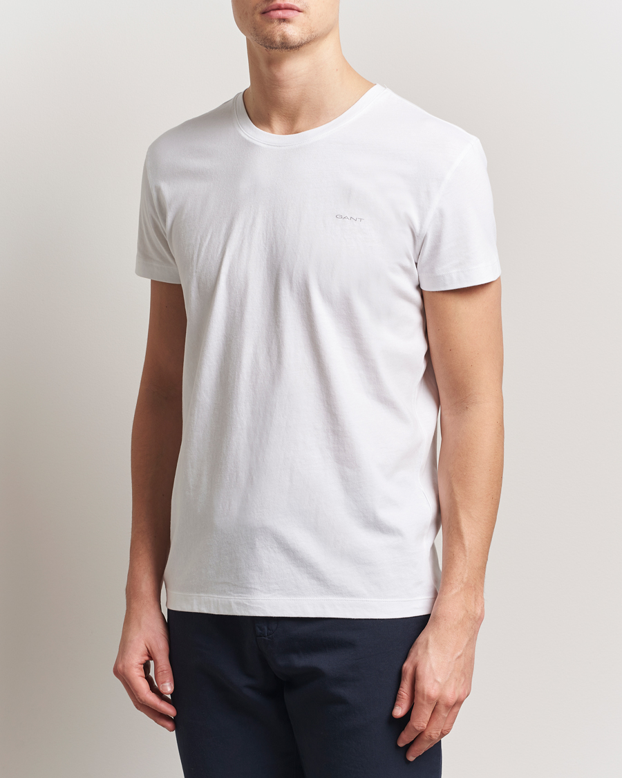 Uomini | T-shirt | Gant | 2-Pack Crew Neck T-Shirt Black/White