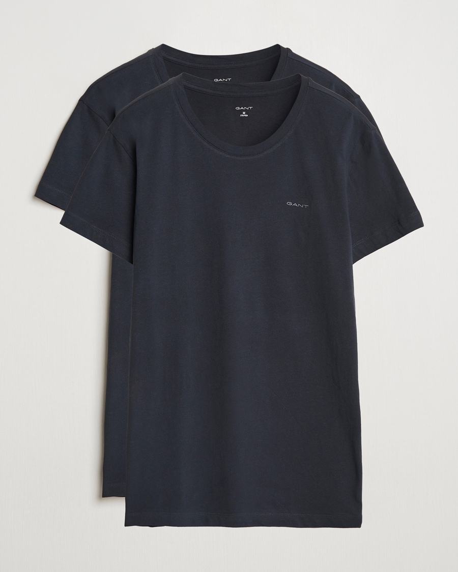Uomini | T-shirt | Gant | 2-Pack Crew Neck T-Shirt Black