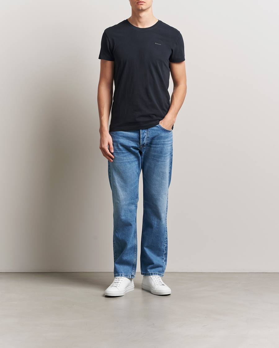 Uomini | T-shirt | Gant | 2-Pack Crew Neck T-Shirt Black