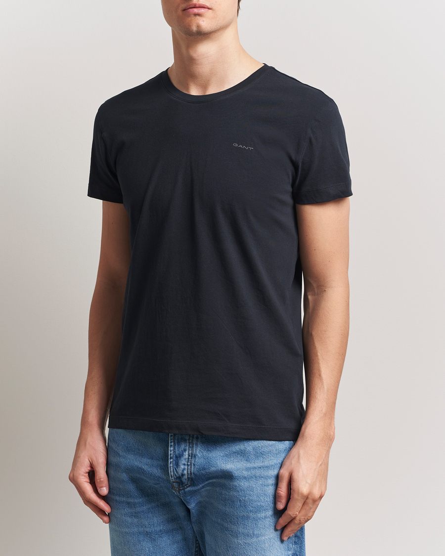 Uomini | T-shirt | Gant | 2-Pack Crew Neck T-Shirt Black