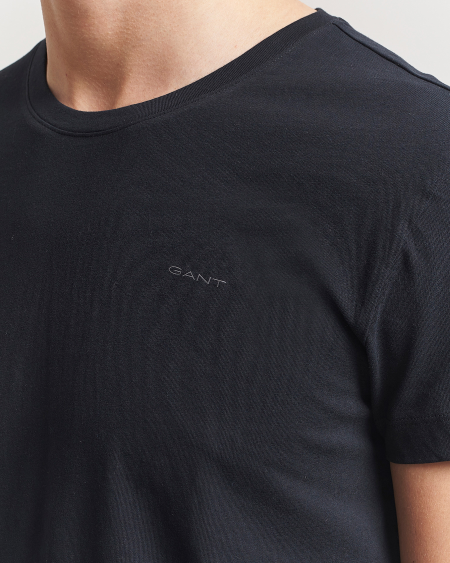 Uomini | T-shirt | Gant | 2-Pack Crew Neck T-Shirt Black