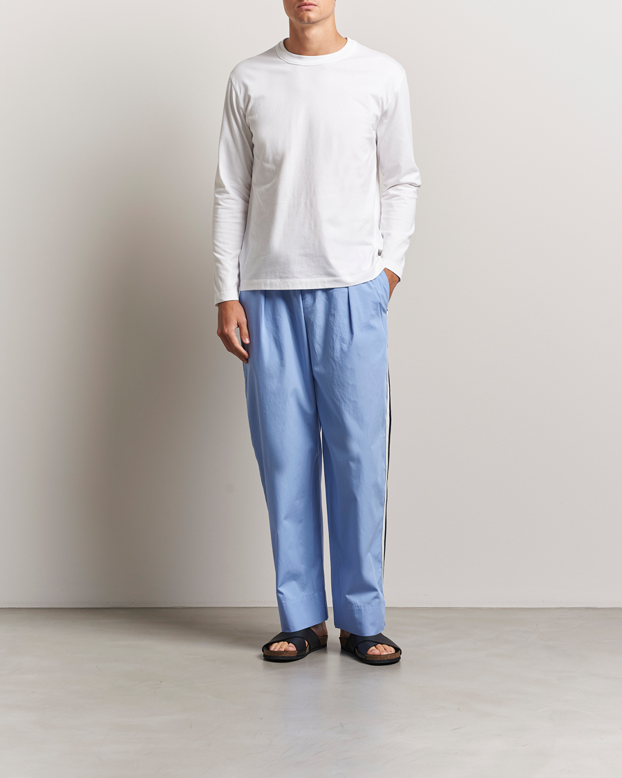 Uomini | Accappatoi & Pigiami | Tekla | Grosgrain Stripes Pyjama Pants Cornflower Blue