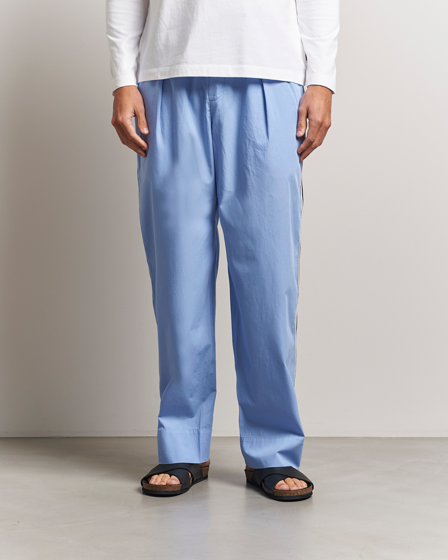 Uomini | Accappatoi & Pigiami | Tekla | Grosgrain Stripes Pyjama Pants Cornflower Blue