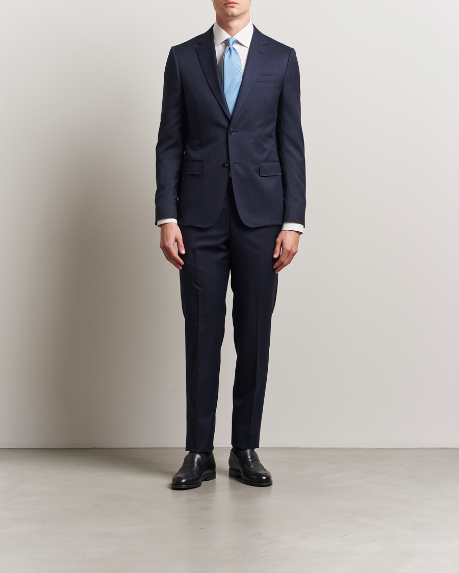 Uomini | Abiti | Zegna | Tailored Wool Suit Navy Stripe