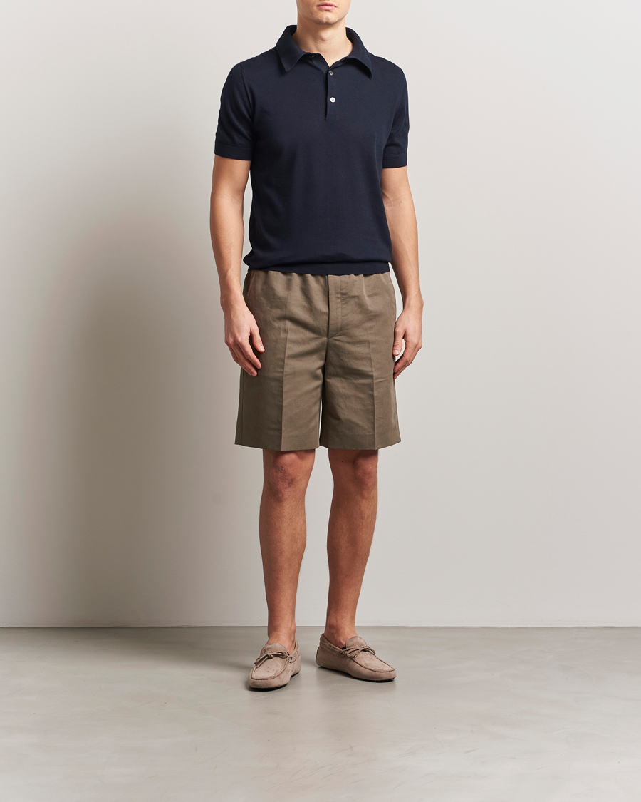 Uomini | Maglieria | Zegna | Premium Cotton Knitted Polo Navy