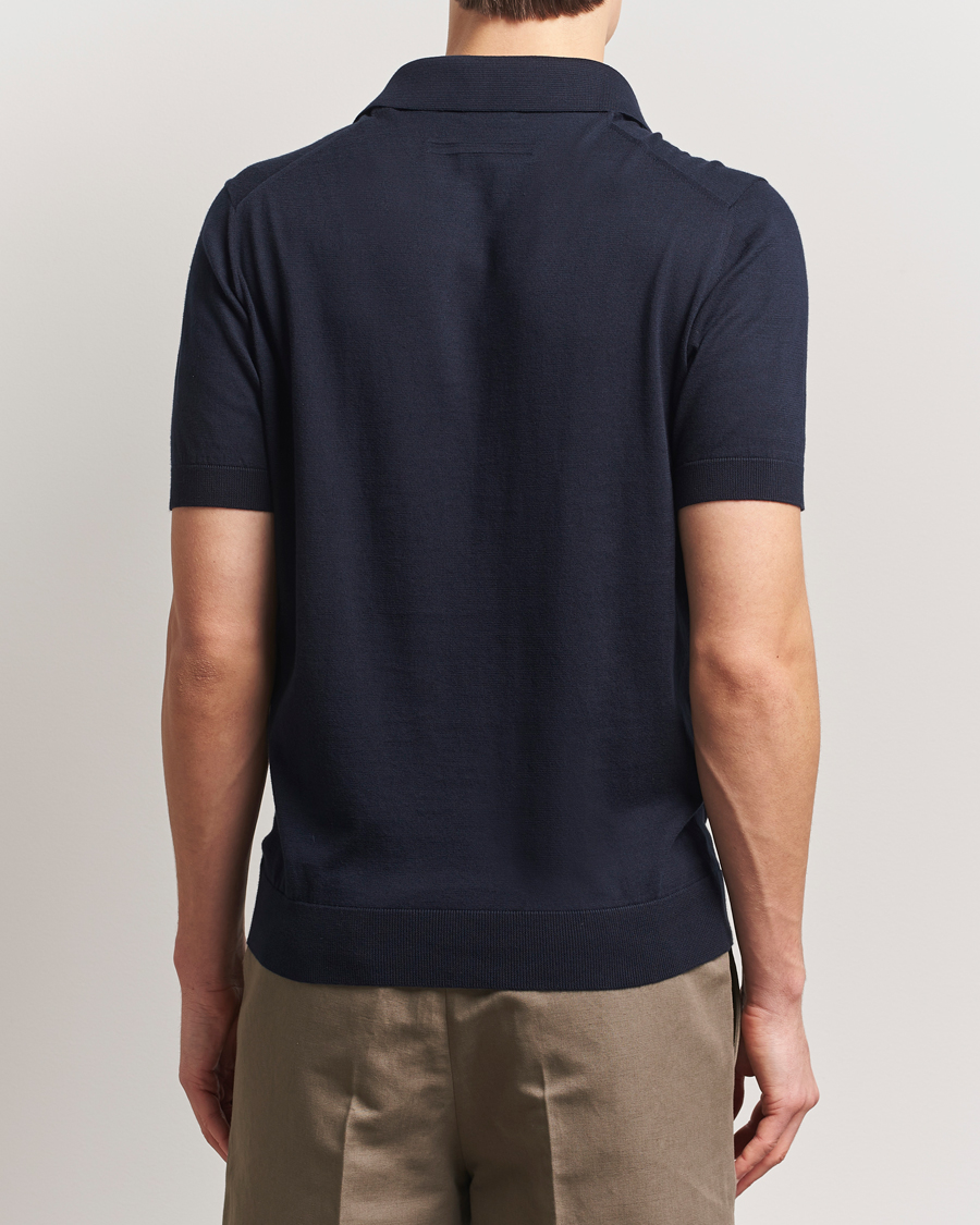 Uomini | Maglieria | Zegna | Premium Cotton Knitted Polo Navy