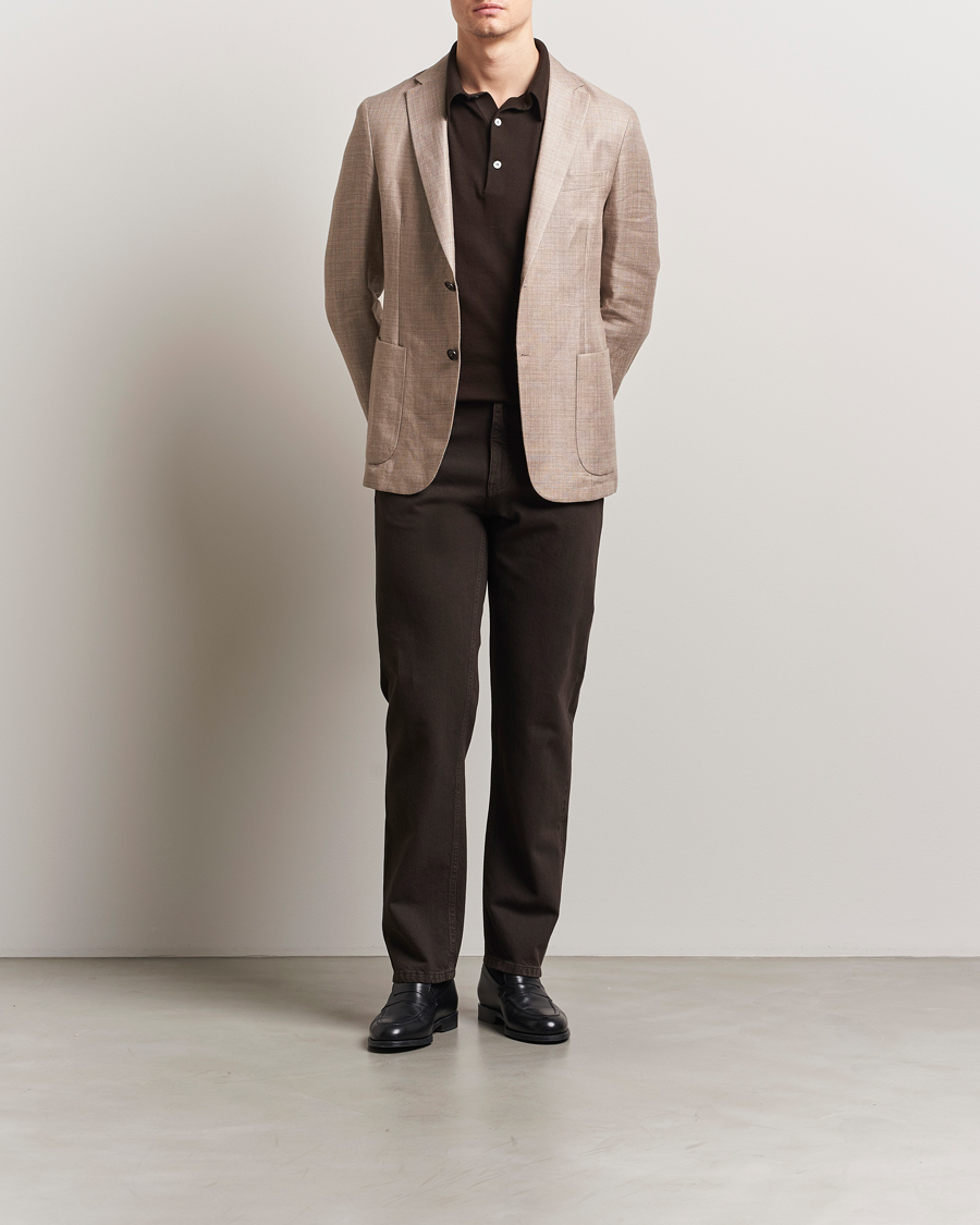 Uomini | Pantaloni | Zegna | 5-Pocket Marbled Denim Pants Brown