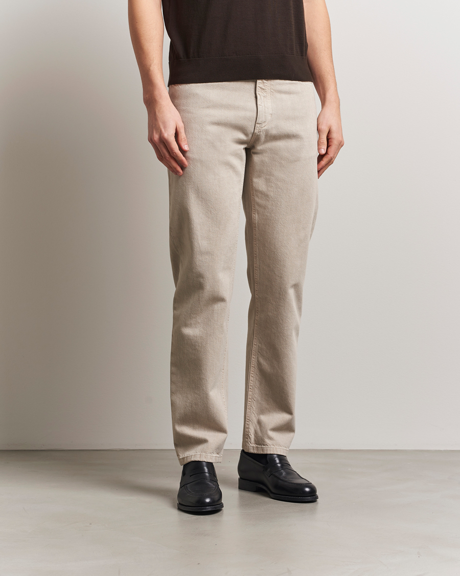 Uomini | Pantaloni | Zegna | 5-Pocket Marbled Denim Pants Beige