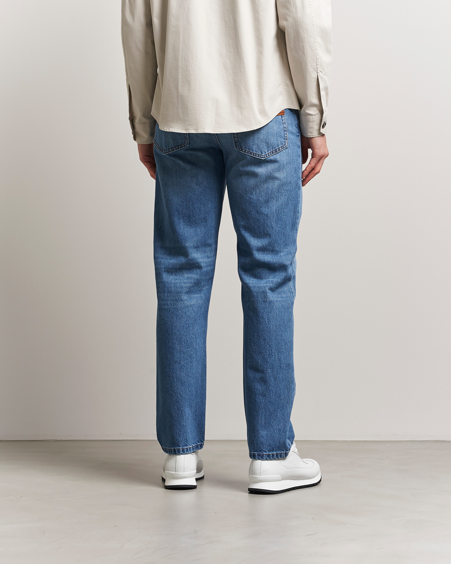 Uomini | Pantaloni | Zegna | 5-Pocket Denim Jeans Medium Blue Wash