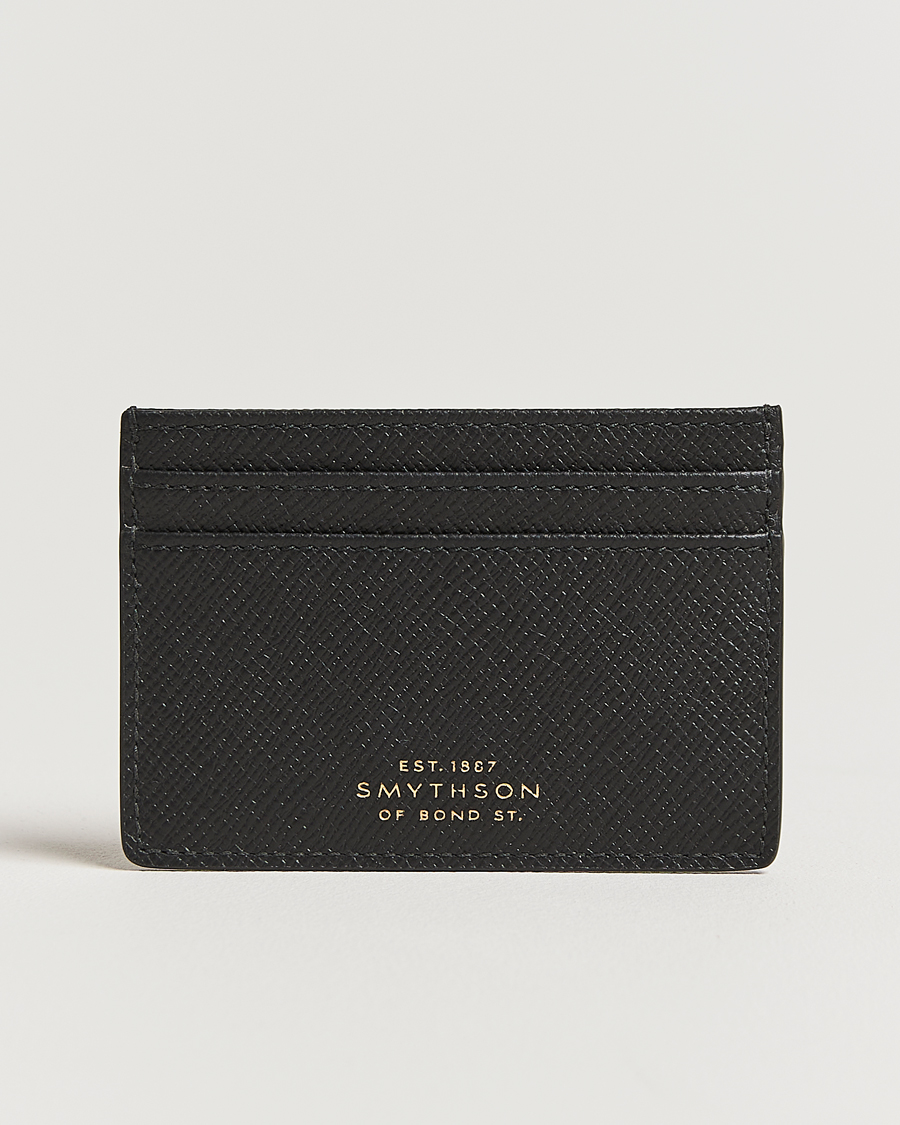 Uomini | Portafogli | Smythson | Panama Flat Cardholder Black