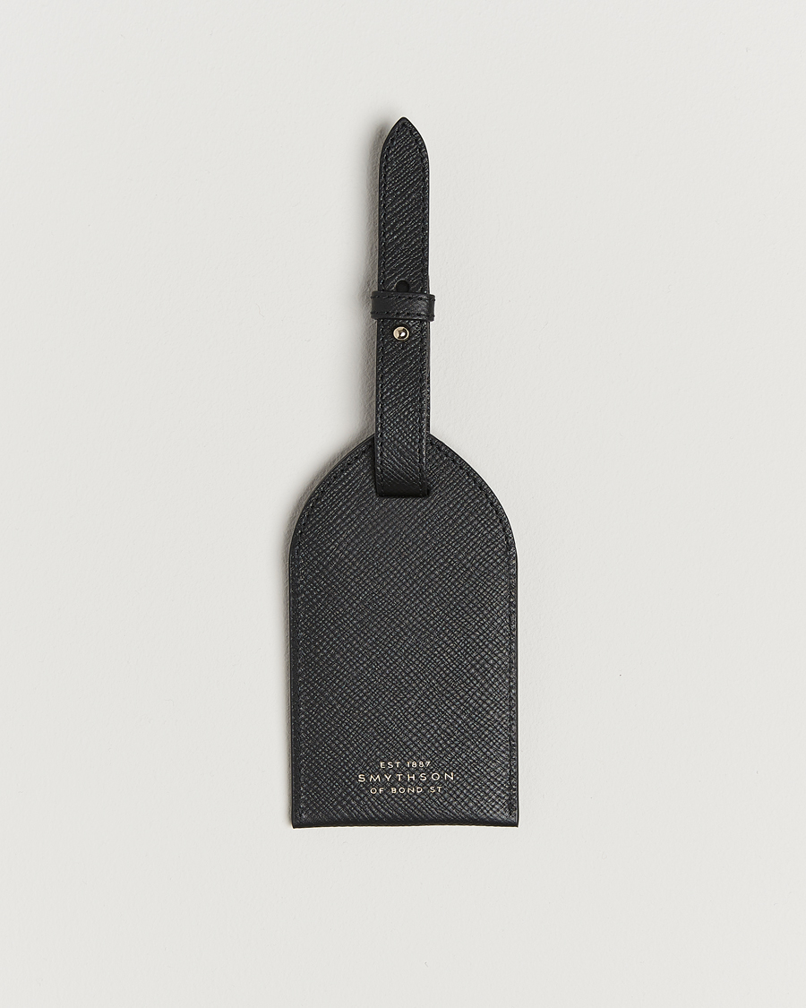 Uomini | Casa | Smythson | Panama Luggage Tag Black