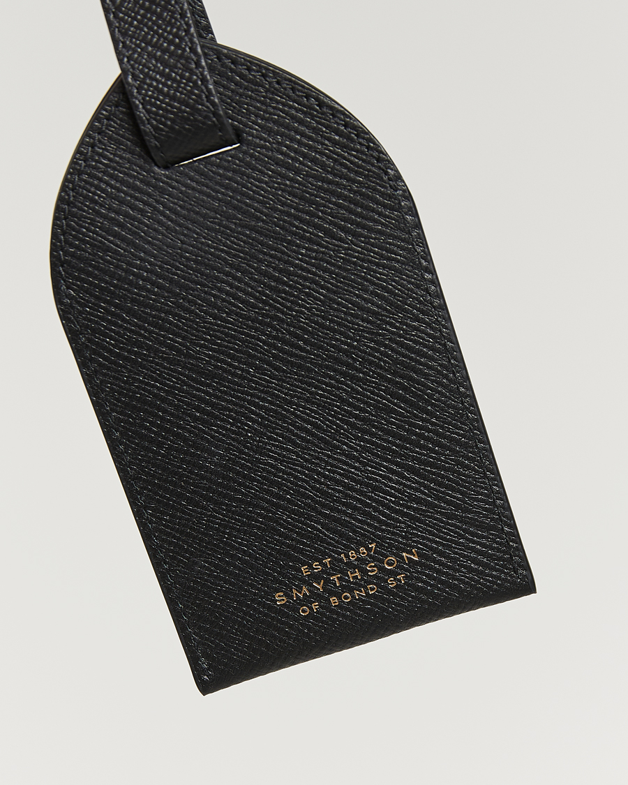 Uomini | Casa | Smythson | Panama Luggage Tag Black