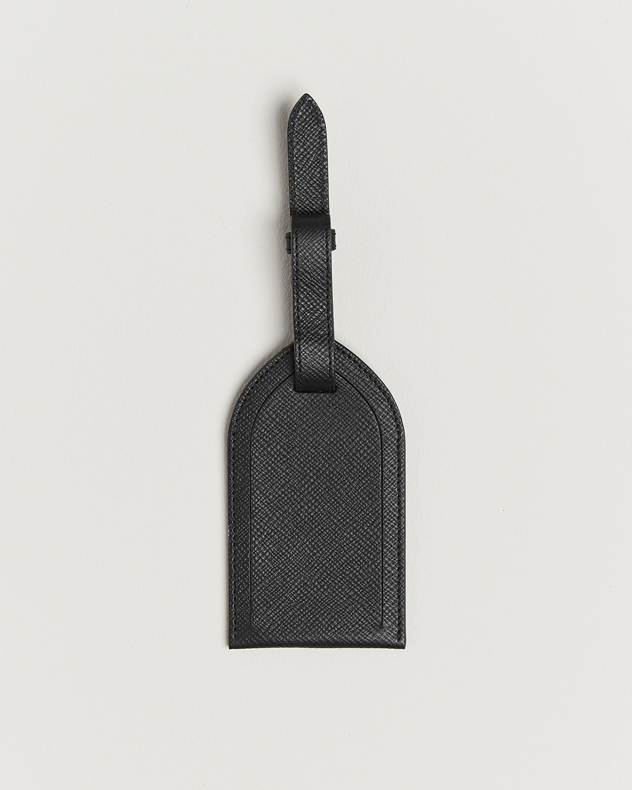 Uomini | Casa | Smythson | Panama Luggage Tag Black