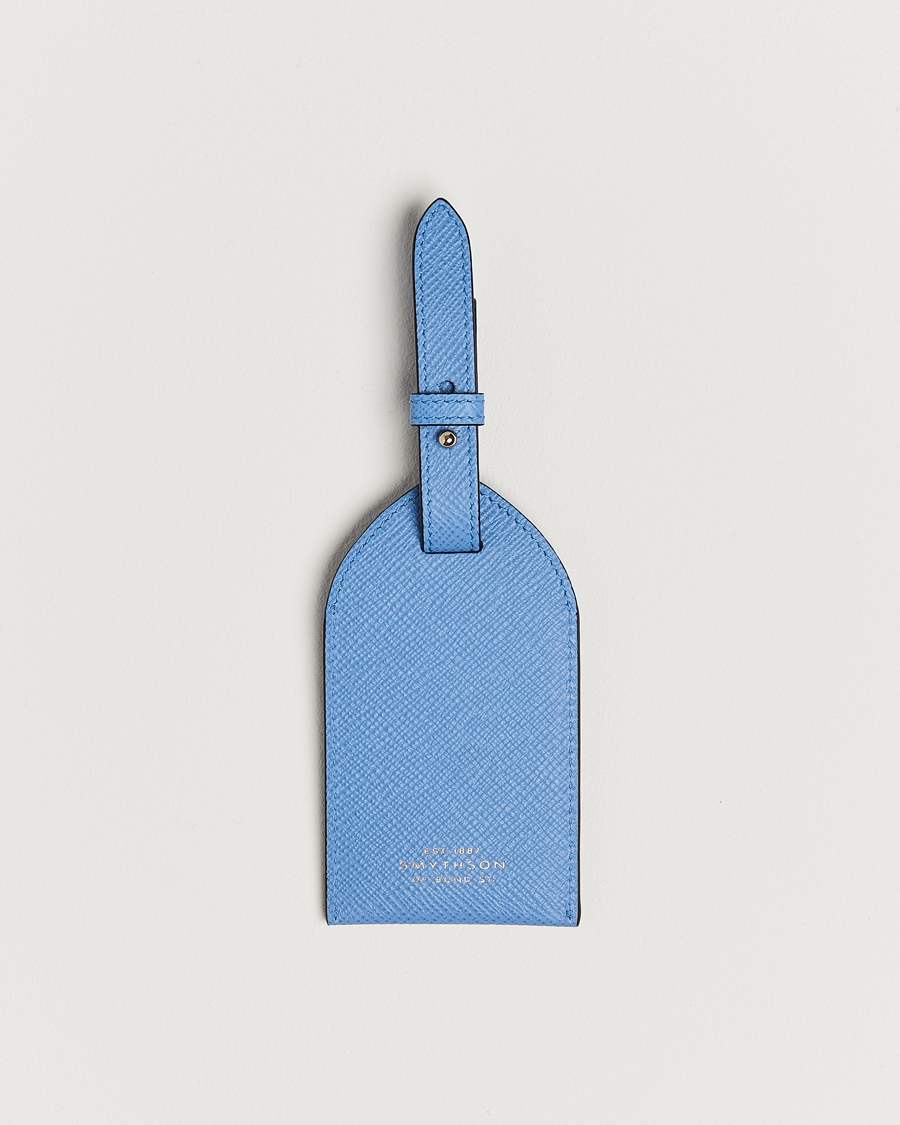 Uomini | Casa | Smythson | Panama Luggage Tag Nile Blue