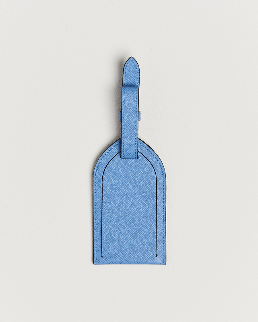Uomini | Casa | Smythson | Panama Luggage Tag Nile Blue