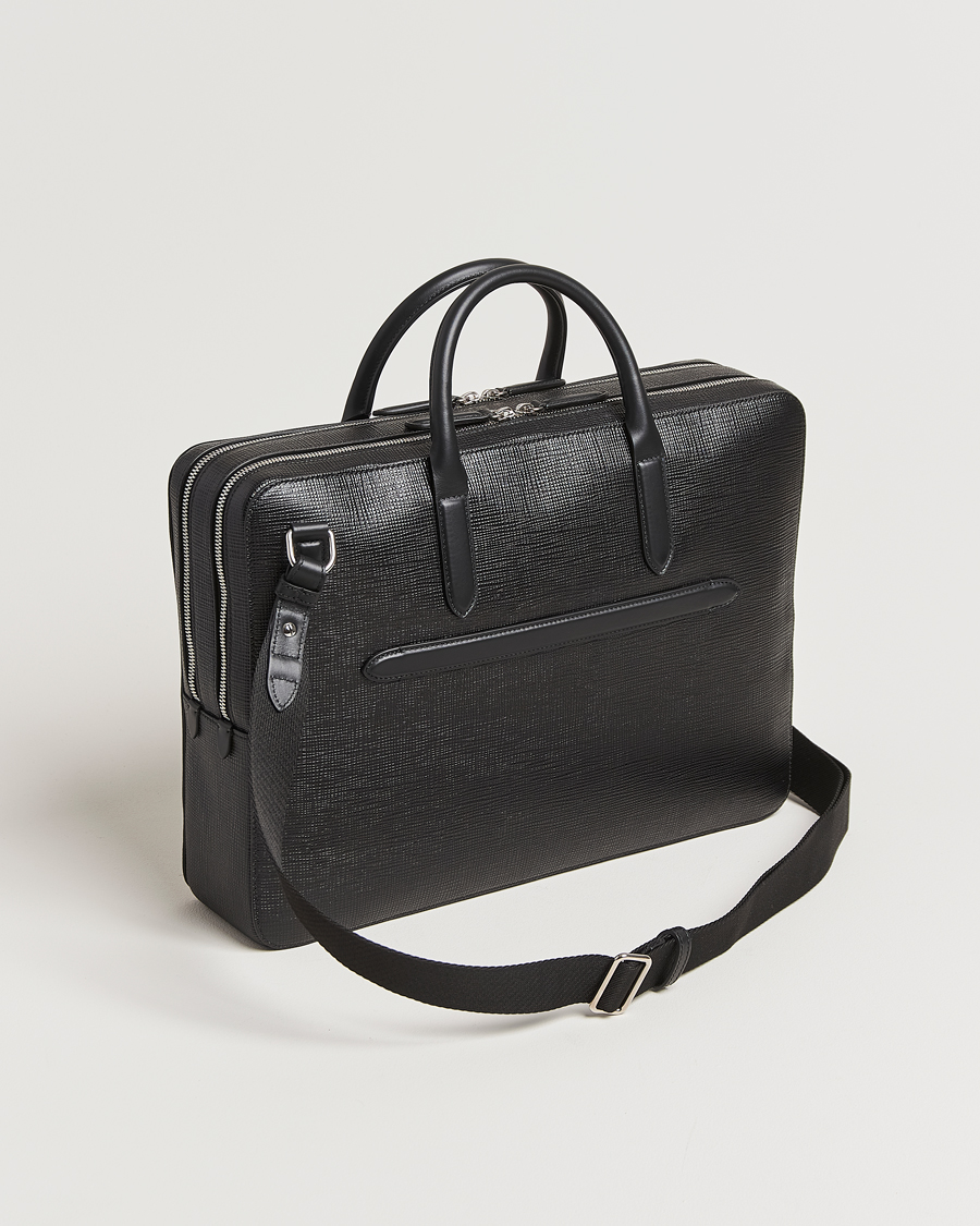 Uomini | Borse | Smythson | Panama Large Lightweight Briefcase Black