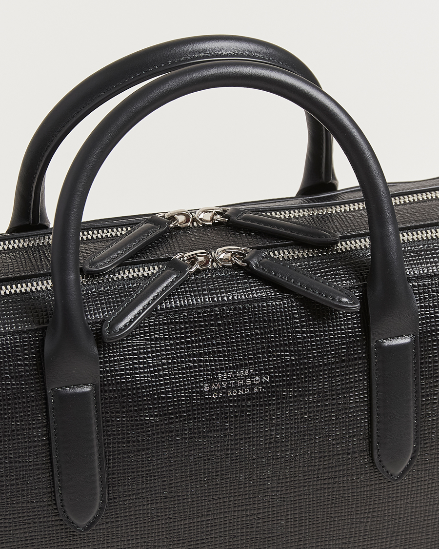 Uomini | Borse | Smythson | Panama Large Lightweight Briefcase Black