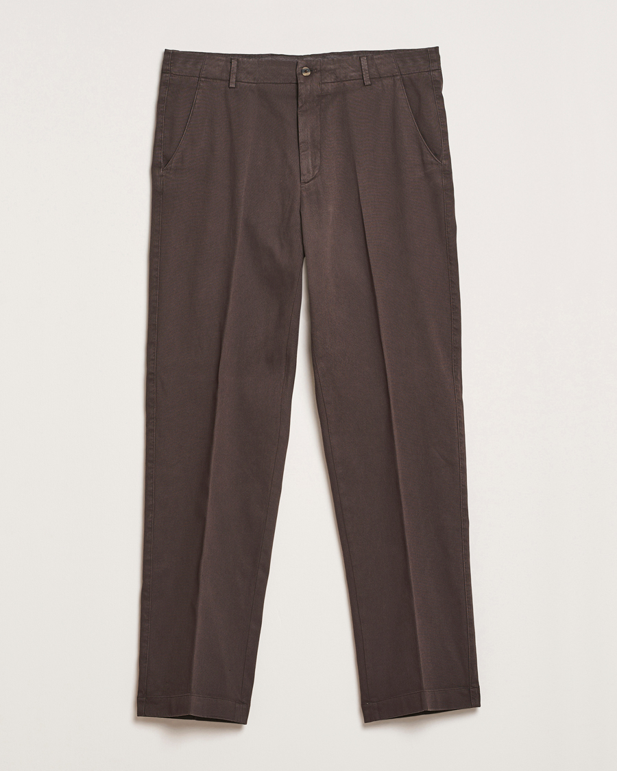 Uomini | Pantaloni | Boglioli | Regular Fit Cotton Chinos Brown