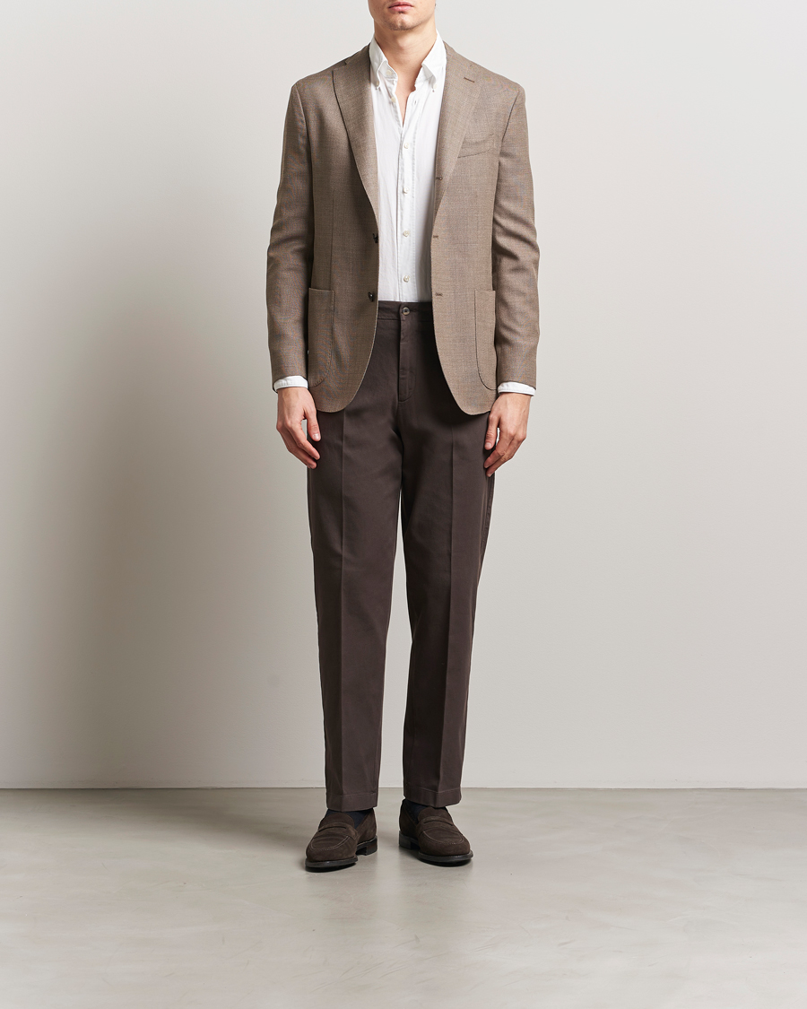 Uomini | Pantaloni | Boglioli | Regular Fit Cotton Chinos Brown