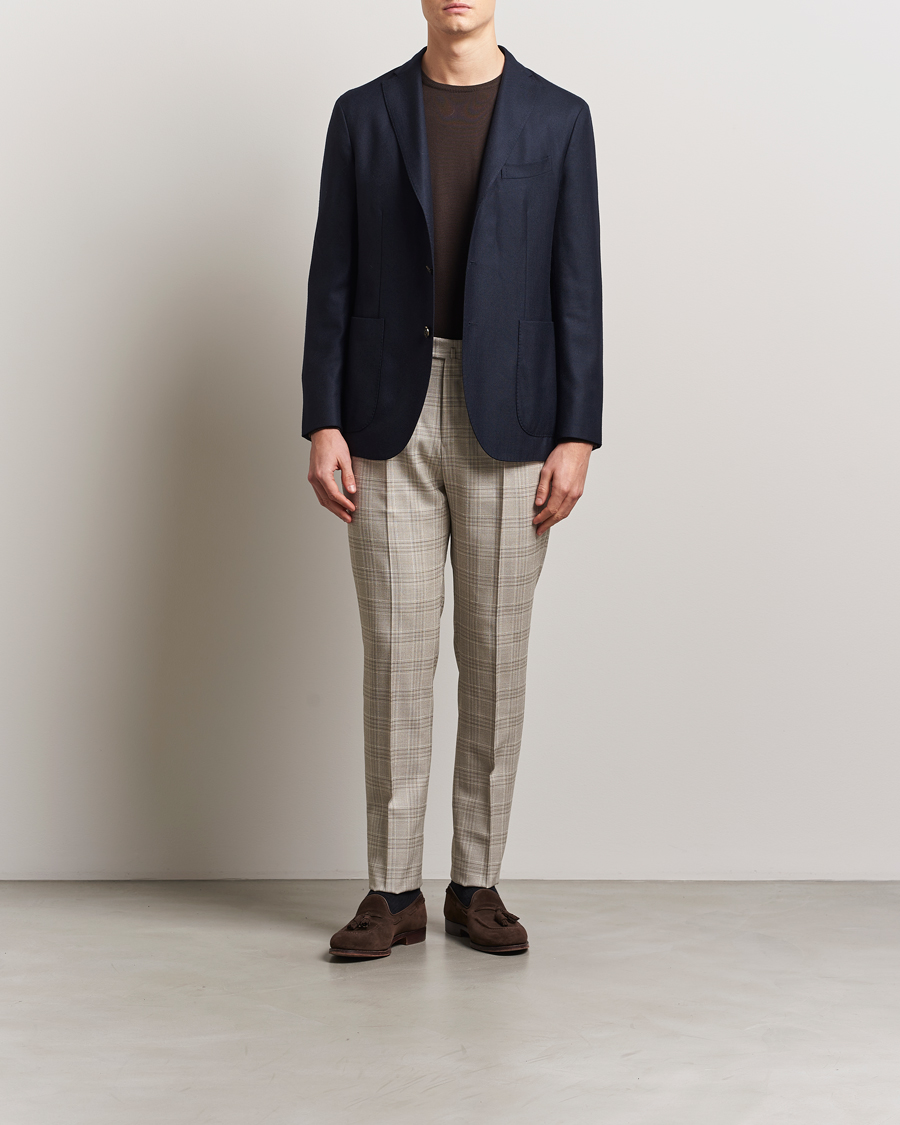 Uomini | Pantaloni | PT01 | Gentleman Fit Check Wool Trousers Beige