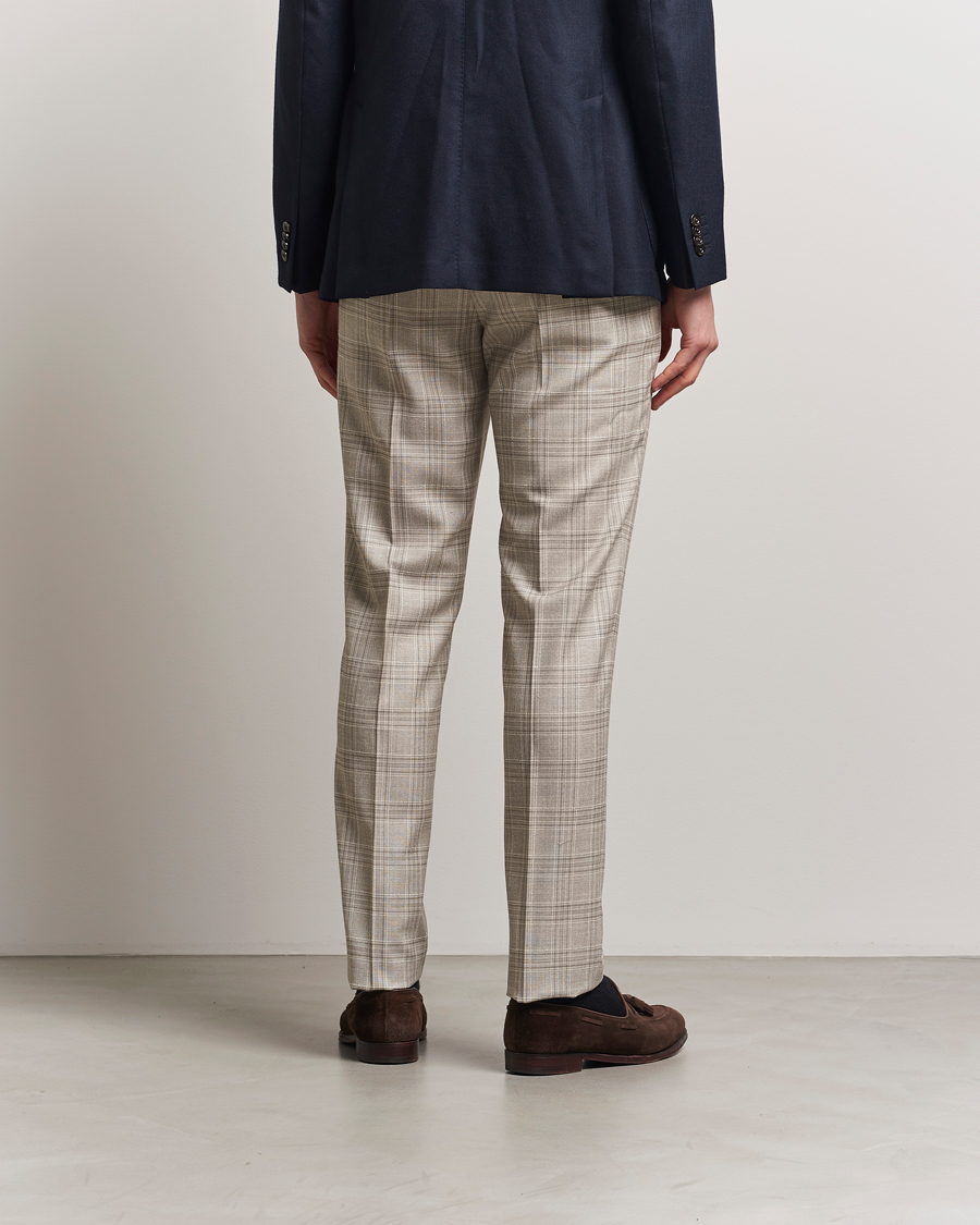 Uomini | Pantaloni | PT01 | Gentleman Fit Check Wool Trousers Beige
