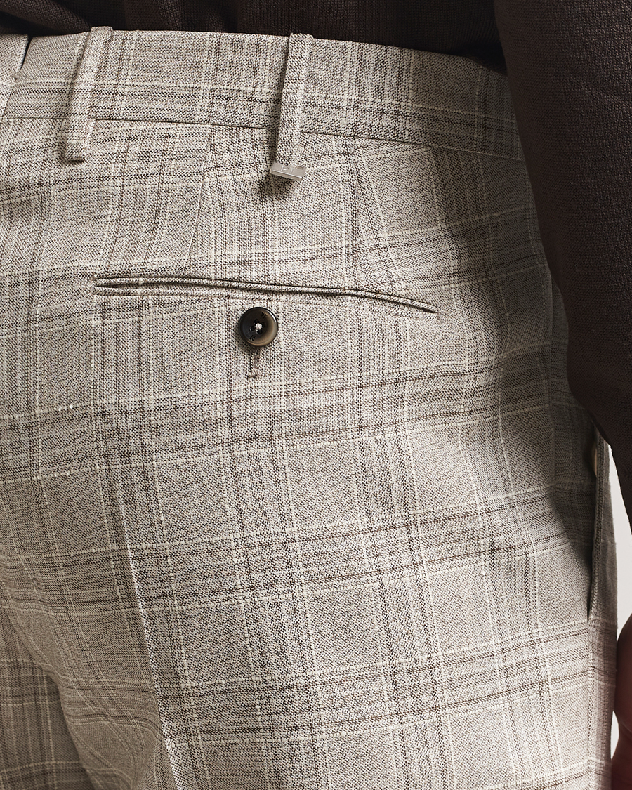 Uomini | Pantaloni | PT01 | Gentleman Fit Check Wool Trousers Beige