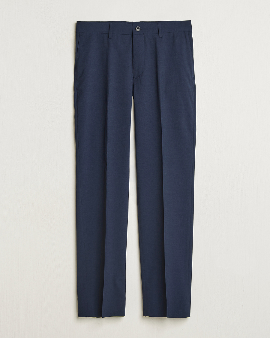 Uomini | Pantaloni | J.Lindeberg | Gabi Drape Wool Pants Navy