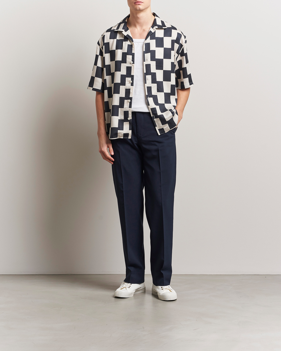 Uomini | Pantaloni | J.Lindeberg | Gabi Drape Wool Pants Navy