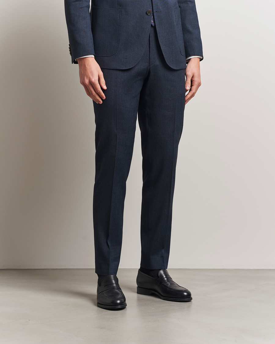 Uomini | Pantaloni | Morris | Heritage Linen Suit Trousers Navy