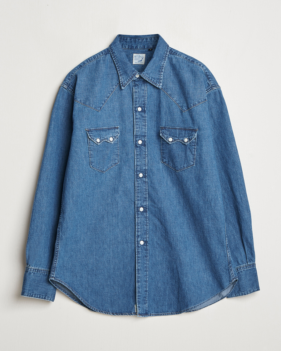 Uomini | Camicie | orSlow | Western Shirt Used Denim