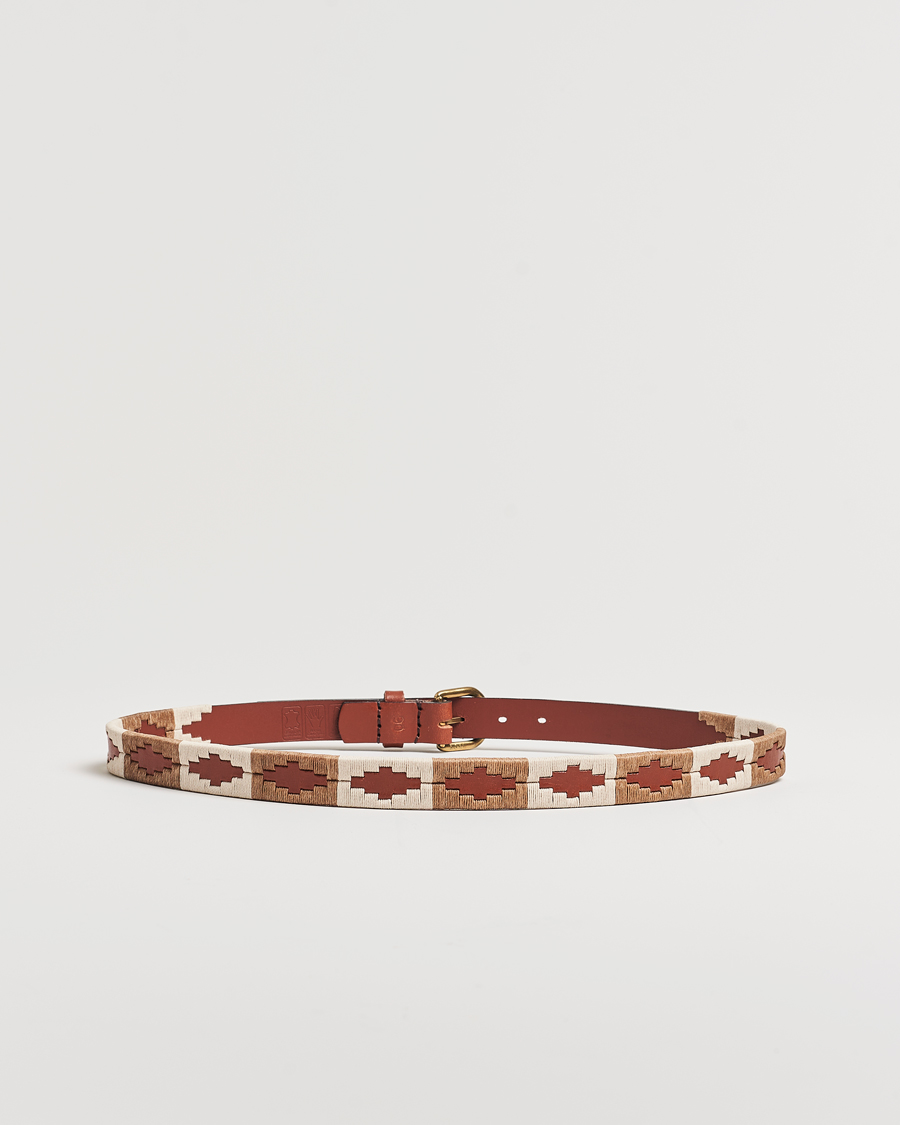 Uomini | Cinture | Pampeano | Skinny Hand Stitched Leather Belt 2,5cm Brown