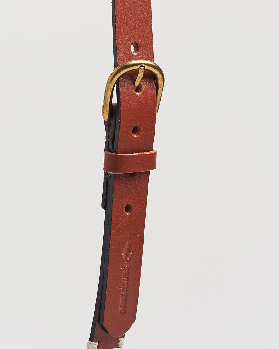 Uomini | Cinture | Pampeano | Skinny Hand Stitched Leather Belt 2,5cm Brown