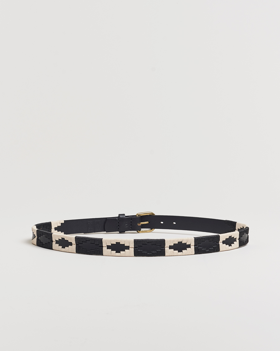 Uomini | Cinture | Pampeano | Skinny Hand Stitched Leather Belt 2,5cm Black