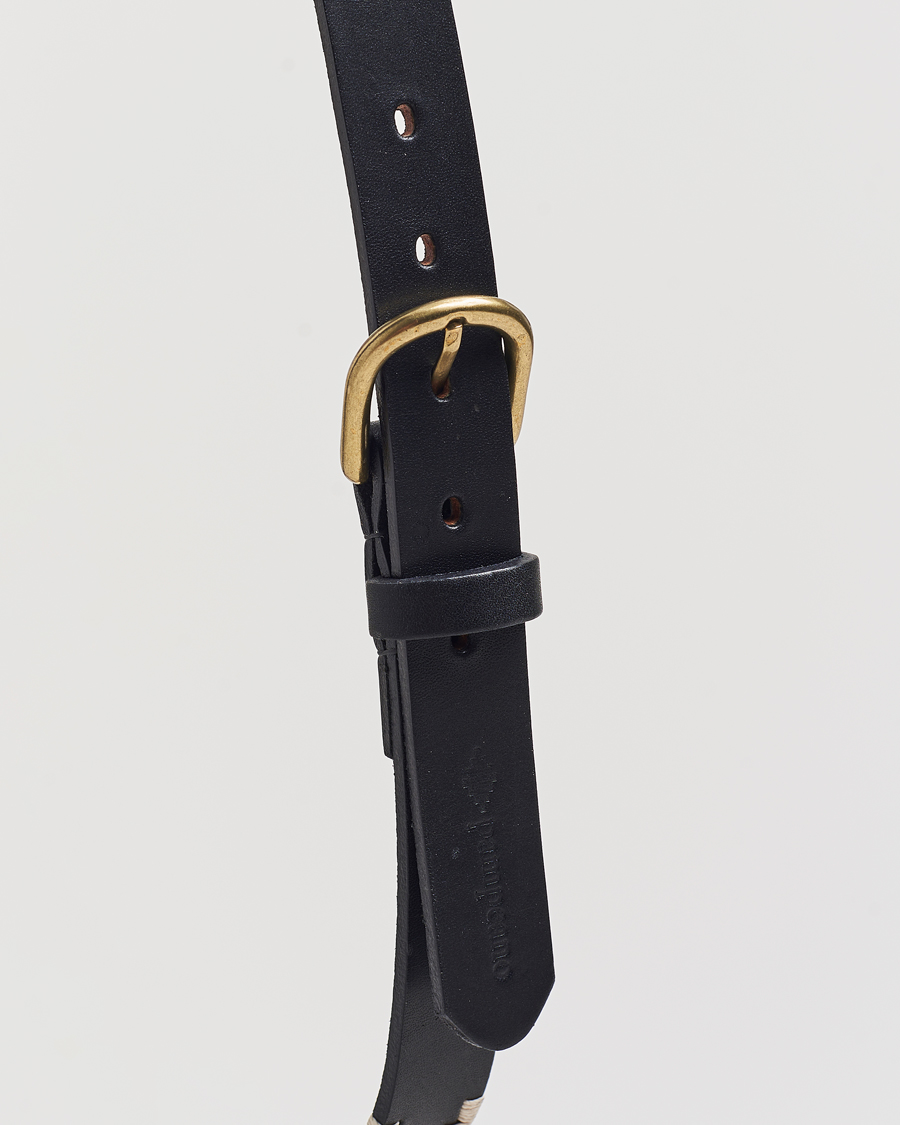 Uomini | Cinture | Pampeano | Skinny Hand Stitched Leather Belt 2,5cm Black
