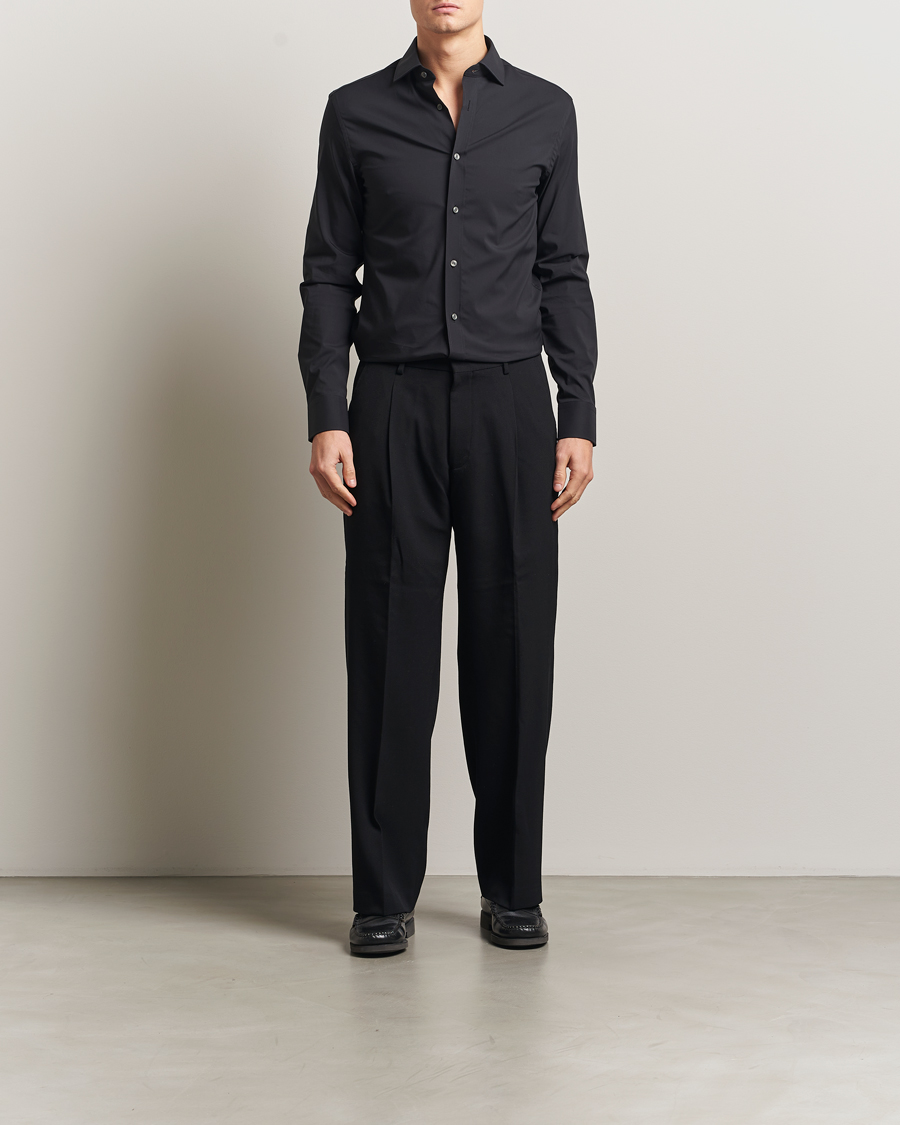 Uomini | Camicie | Tiger of Sweden | Adley Slim Fit Cut Away Shirt Black